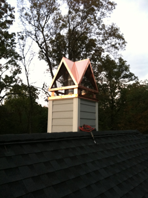 copper chimney shroud install enervex exhausto