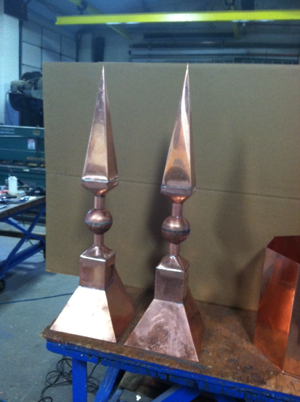 custom copper finials