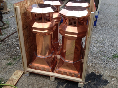 windsor copper chimney pots, louvered chimney pots